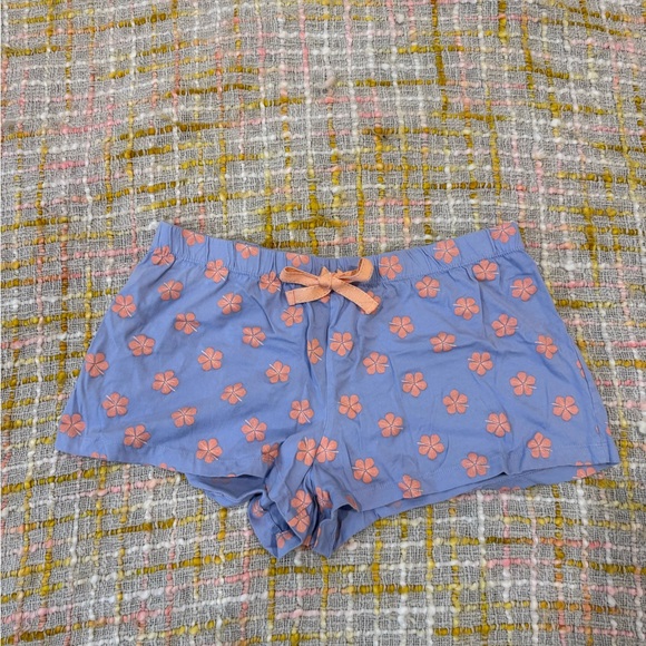 Primark Pants - Primark Blue and Pink Floral Women's Shorts
